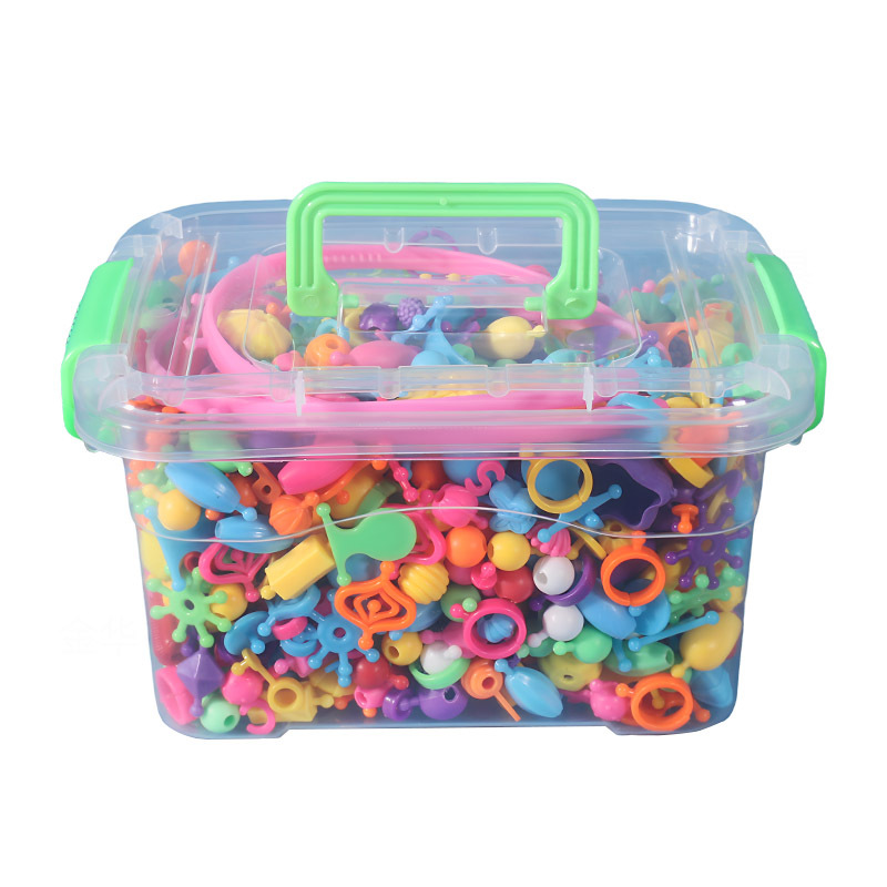 500 DIY toys, children's handcrafted beading, versatile cordless pop beading, girls' necklace, bracelet, and beading Item Picture