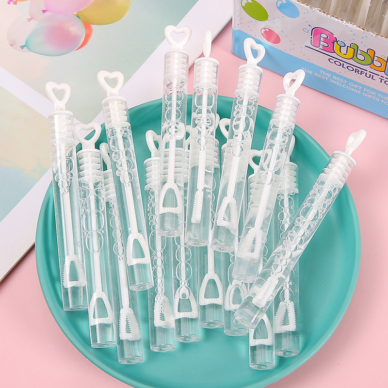 Portable test tube unbreakable bubble water toy mini heart-shaped bubble stick Festival wedding love test tube bubble water Specification drawing