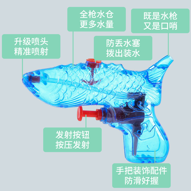 Wholesale of children's toy water guns, plastic transparent small water guns, mini water spray guns, summer beach children's water play toys Application Scenario