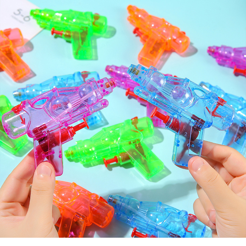 Plastic transparent handheld small water gun, beach children's water play toy, children's toy water gun, mini water spray gun toy details Picture