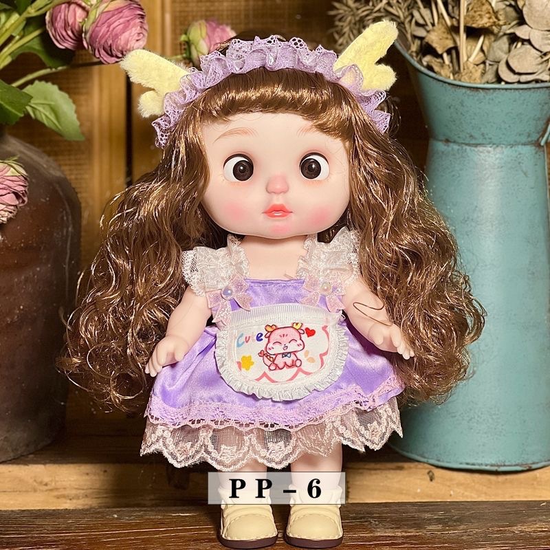 31 cm smart and exquisite doll with movable joints and big eyes gift box, cute and adorable doll playhouse toys details Picture
