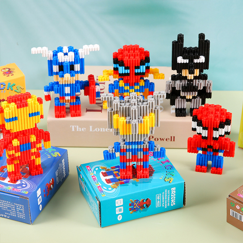 Children's tiny particle building blocks, gifts for boys and girls, educational internet-famous toys, minifigures, primary school student gifts, assembly building blocks details Picture