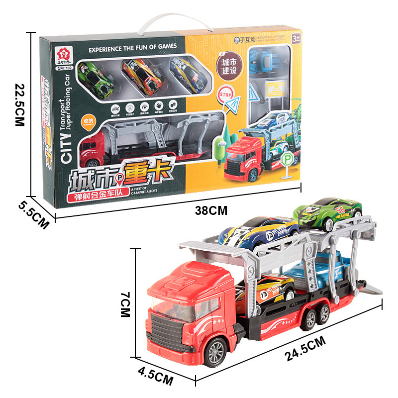 Free shipping for new transformable truck tracks, folding and transforming storage container trucks, ejection alloy trucks, gifts, toys, bulk wholesale full figure