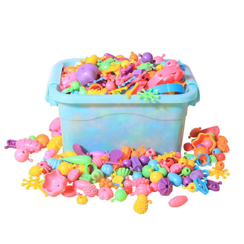 Wholesale Pop beaded children's toys, diy handcrafted educational sets, versatile cordless necklaces and bracelets, girls stringing beads Item Picture
