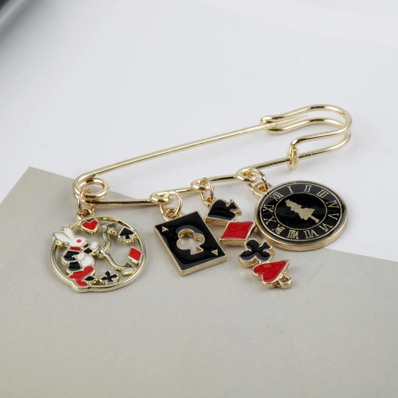 Xiaoxiangfeng brooch, flat zinc alloy jewelry, clothing and accessories, oil drip brooch, fashionable and versatile, women's oil drip detail image 7