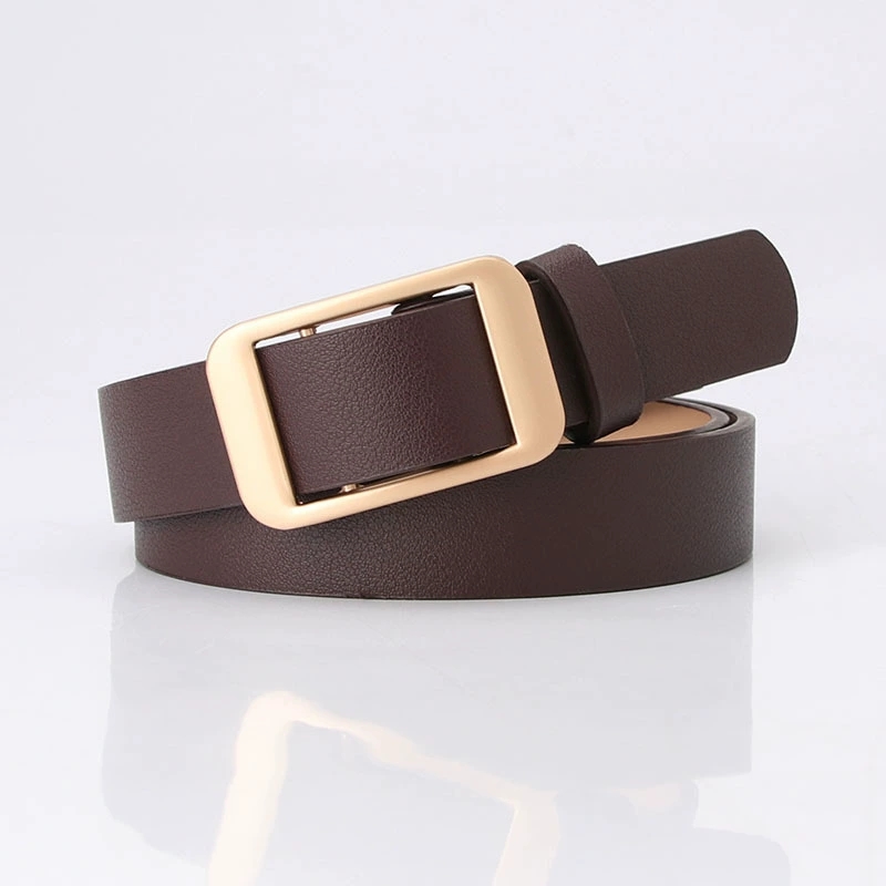 The female ins trend of belts: Korean students' double-bar alloy buckle decoration paired with jeans and a fashionable and simple belt Application Scenario