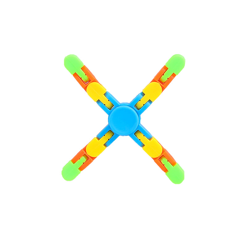 Wholesale of stress-relieving chain versatile gyroscope toys, creative transformation machinery, three-section fingertip rotating gyroscope gifts Item Picture