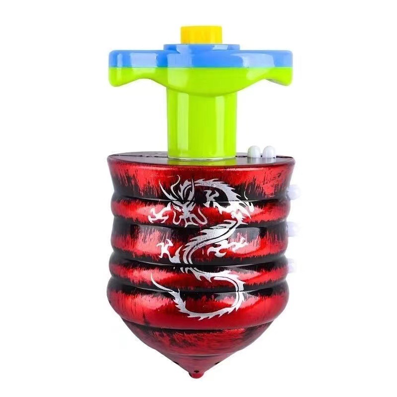 Seven-color luminous music imitation wood gyroscope, children's web drama, flashing electronic gyroscope, street stall night market supply, factory direct sales Item Picture