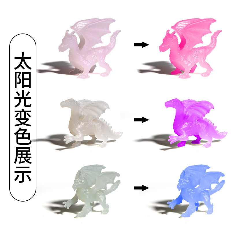 Children's simulation soft rubber lizard amphibian toys, color-changing magic dragon reptile figurines, dinosaur models Item Picture