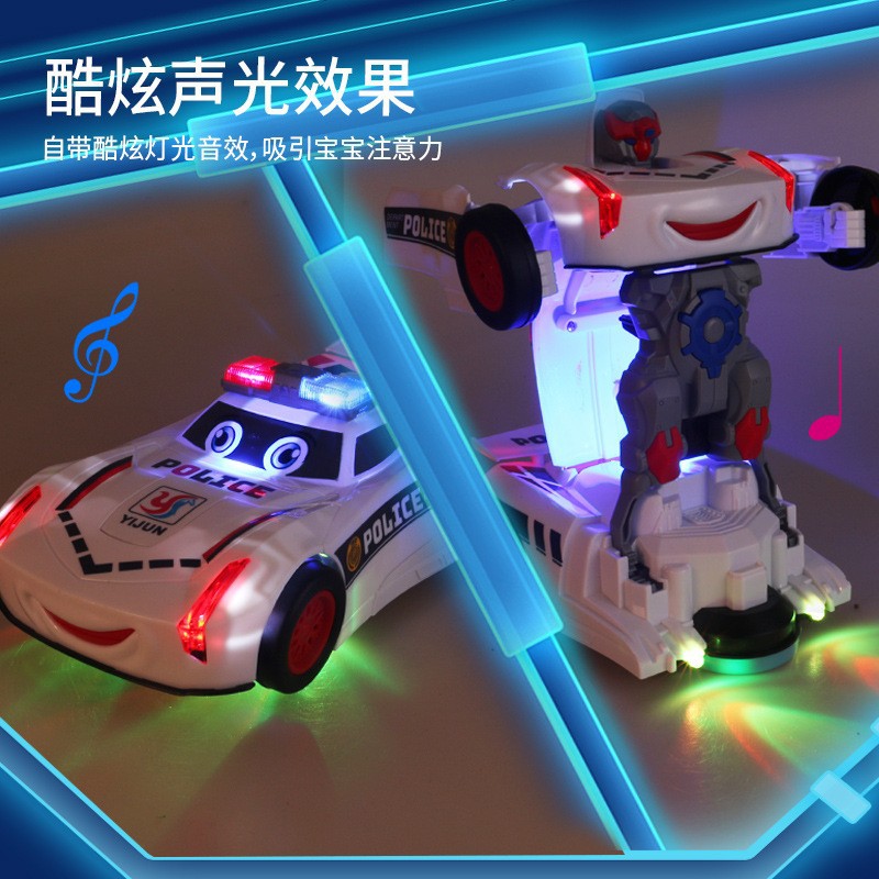 Douyin's hit special effects transforming car robot, electric boy with music, electric universal police car toy Application Scenario