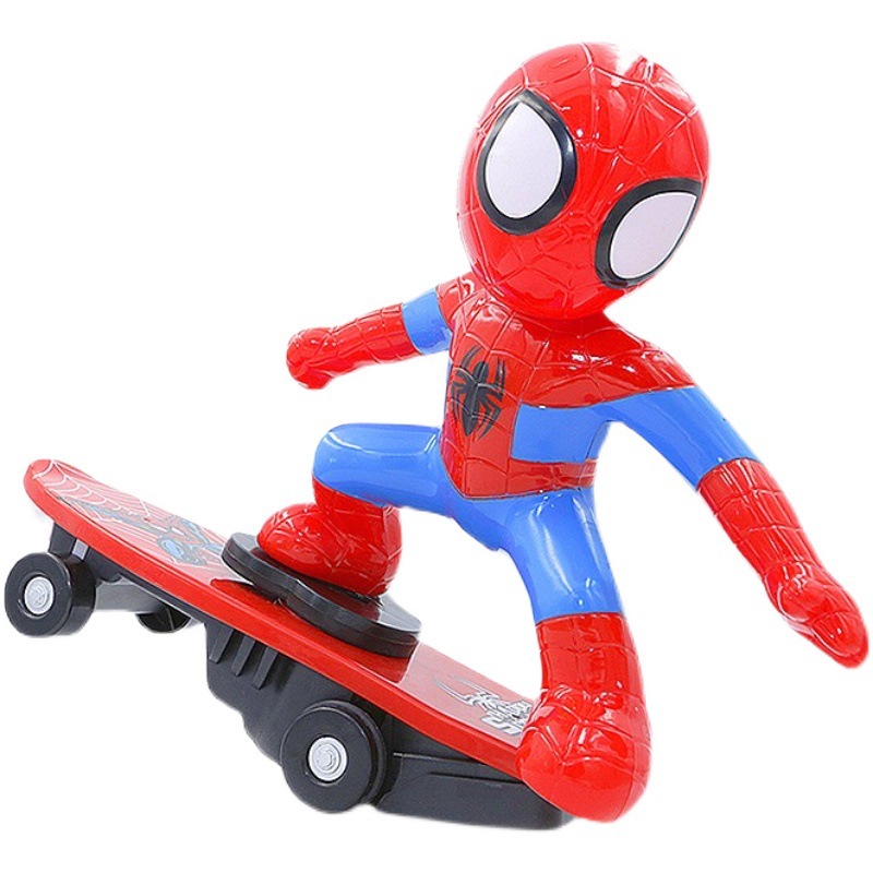 One-piece consignment of the same style toy as Douyin, Spider-Man children's remote control stunt scooter, electric rolling boy Item Picture