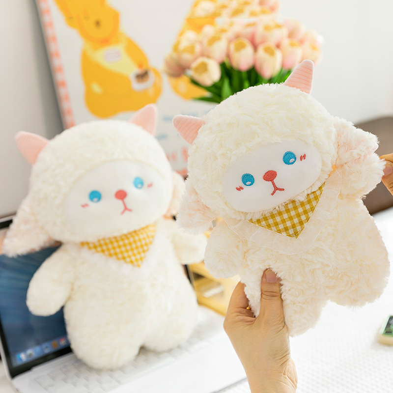 Wholesale of new trendy DY scarf, little lamb doll, plush, soothing and cute doll toys for girls details Picture