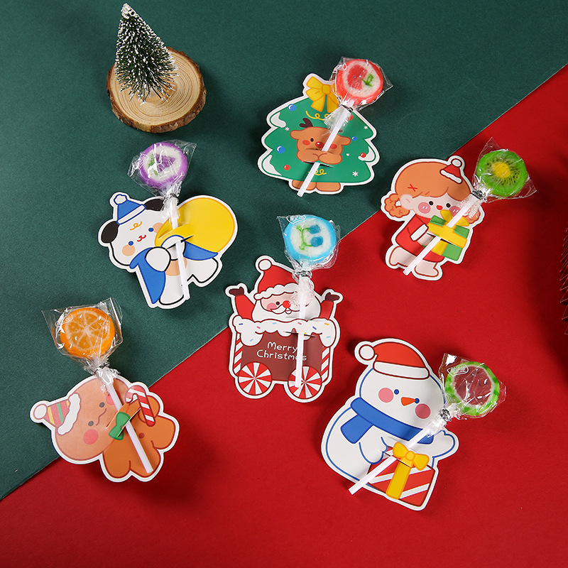 Cute candy decoration card, children's ins cartoon lollipop insert card, high appearance level student back-to-school season small gift Specification drawing