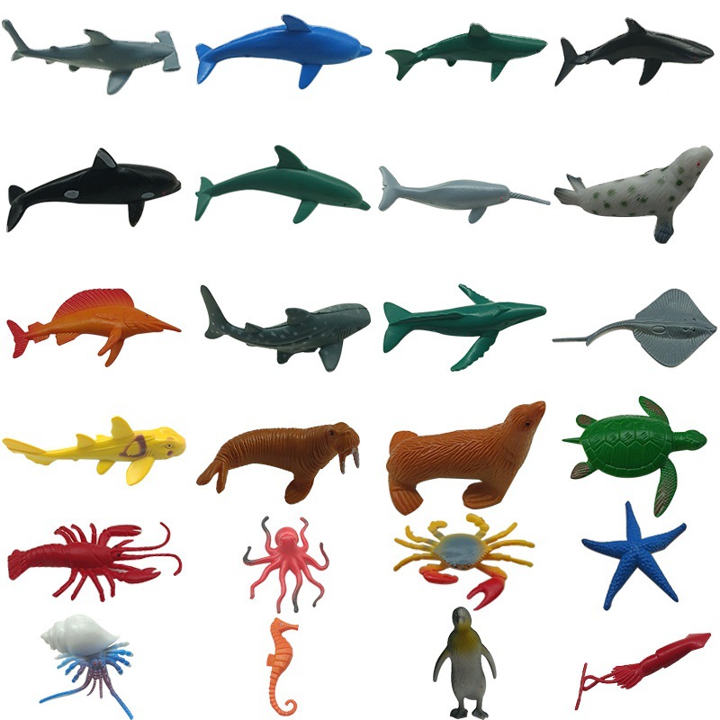 Solid Marine animal simulation, shark and starfish models, pvc durable children's Marine animal model toys Item Picture