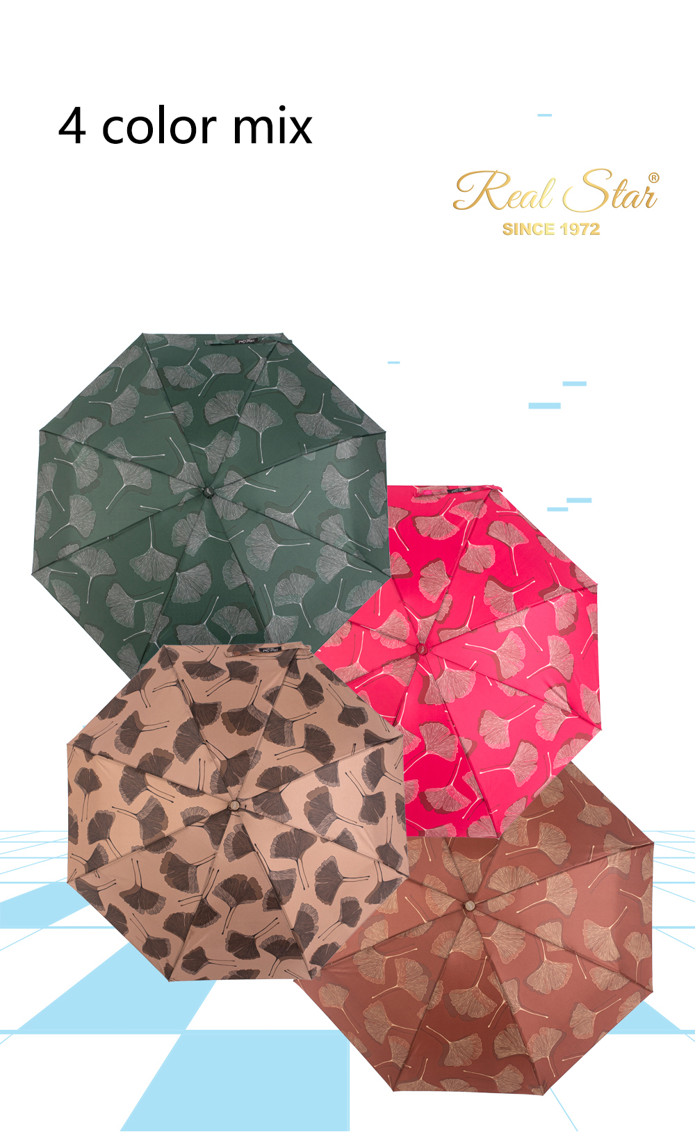 星宝伞5209五折口袋雨伞雨伞超轻全铝合金晴雨伞包包女士伞简约树叶图案雨伞详情9