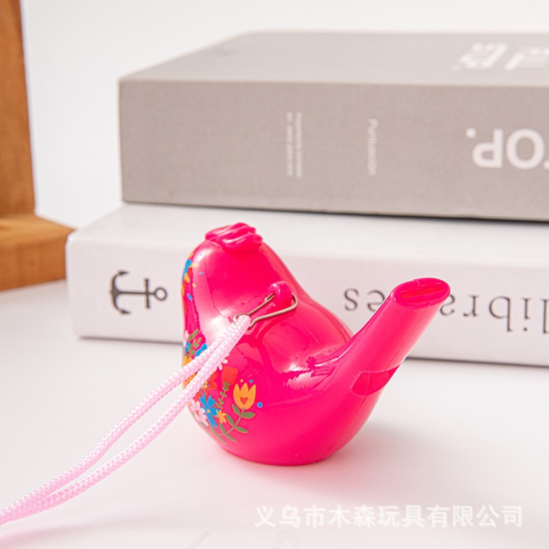 Waterbird whistle with hanging rope, high-pitched water-filled whistle, bird flute, painted music harmonica, little bird whistle, bird call Specification drawing