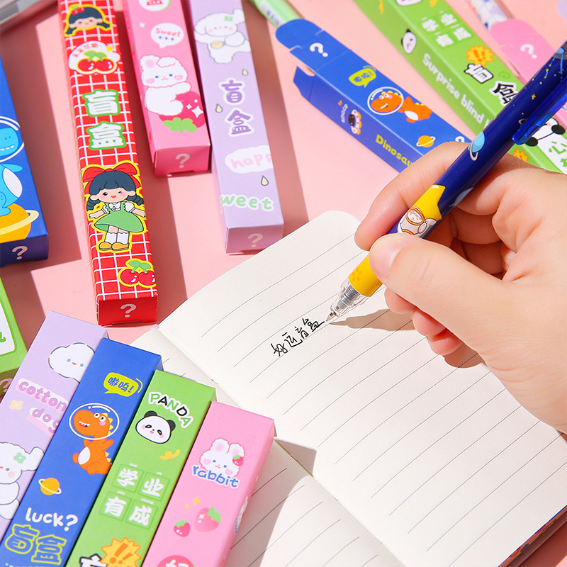Cute surprise blind box pen, student high appearance level press pen, gel pen surprise box, children's Children's Day stationery small gift Application Scenario