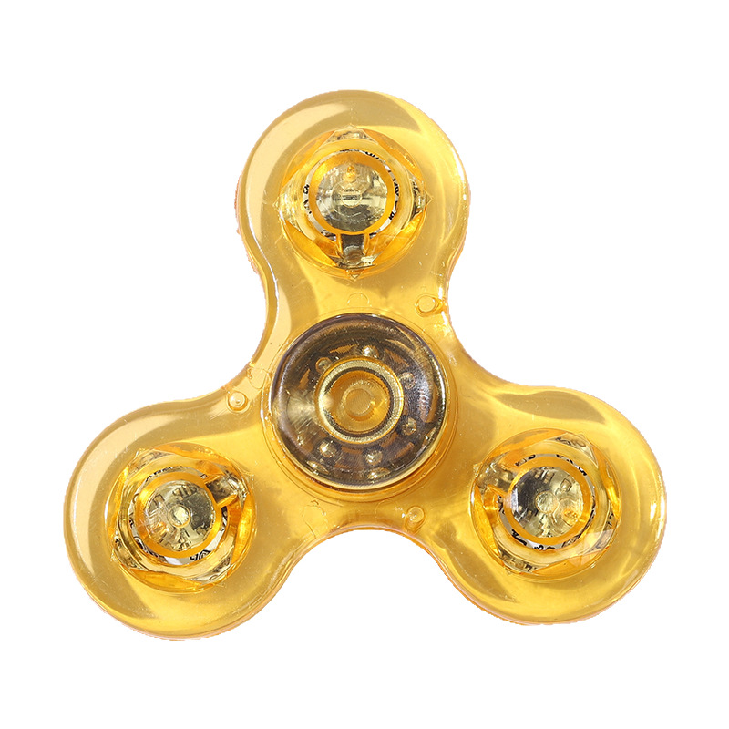 Cross-border exclusive transparent crystal led light, colorful and luminous fidget spinner, eco-friendly pc material fidget spinner toy Item Picture