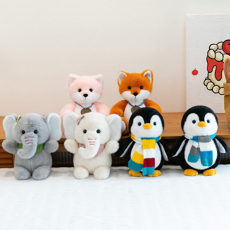 A new cross-border cartoon penguin plush toy series of cute pets, a little elephant doll, is a perfect gift for female couples full figure