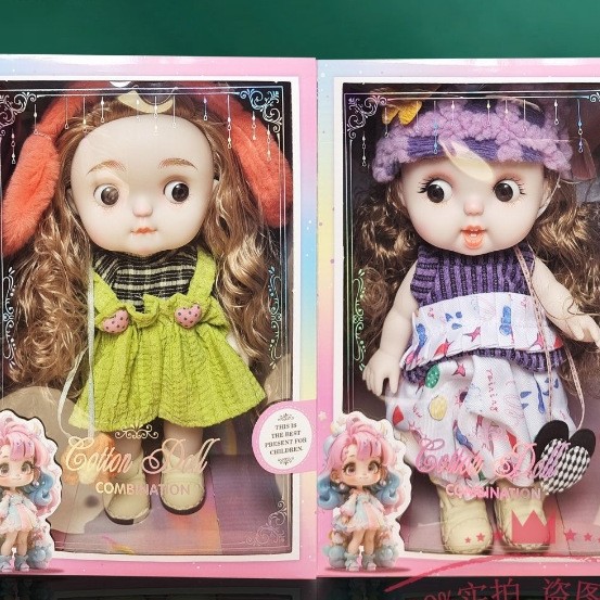 31 cm smart and exquisite doll with movable joints and big eyes gift box, cute and adorable doll playhouse toys Item Picture