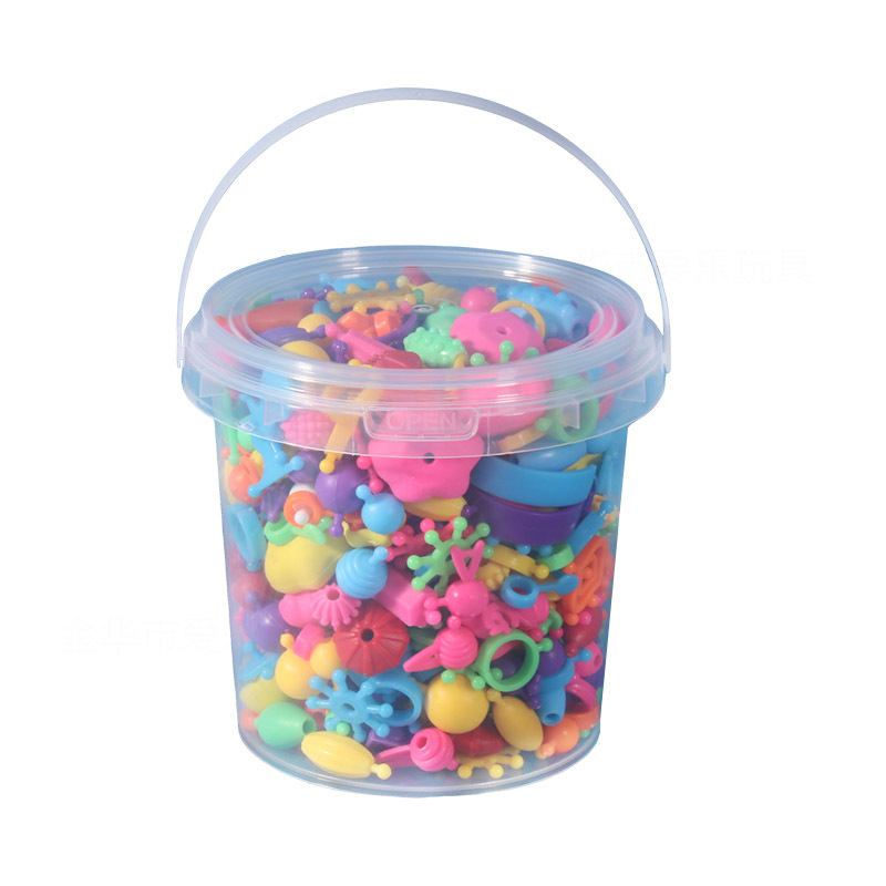 Source factory toys, children's handcrafted string beads, versatile cordless pop beads, 300 pieces in a bucket, girls' necklace Item Picture