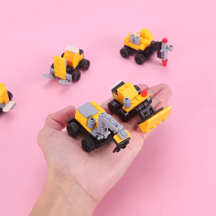 Wholesale of mini assembly engineering vehicles, children's assembly small particle building blocks, racing cars, kindergarten early education toys Application Scenario