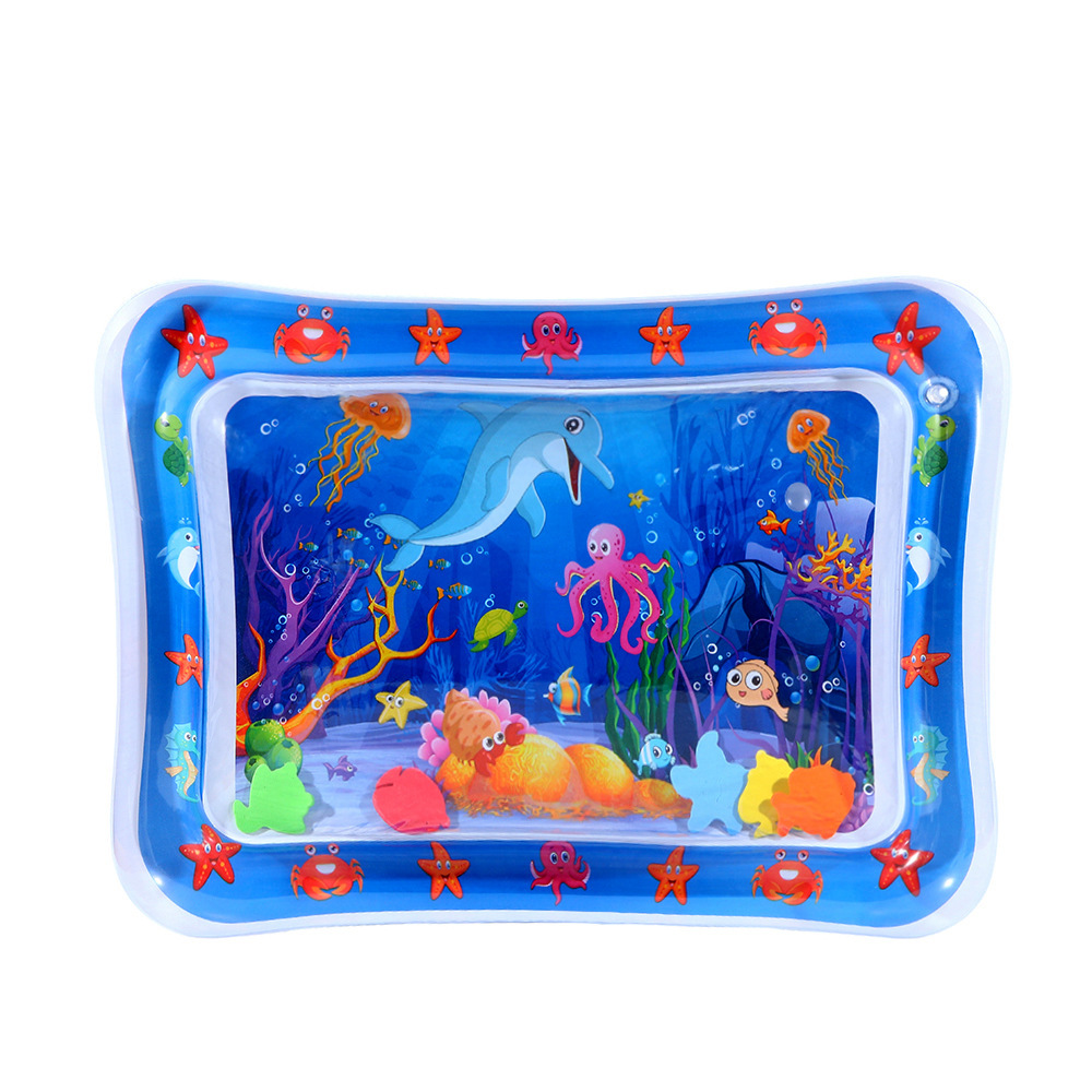Cross-border baby inflatable pat water mat, children's Marine life with bright colors, swimming ring, climbing mat, water seat mat full figure