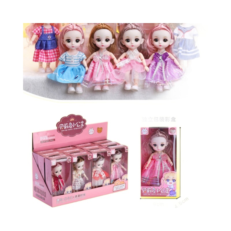 17 cm children's simulation mini doll set, multi-joint movable girl princess toy Item Picture