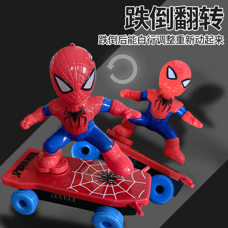 Spider-man skateboard electric toy, baby rolling scooter, children and boys wholesale details Picture