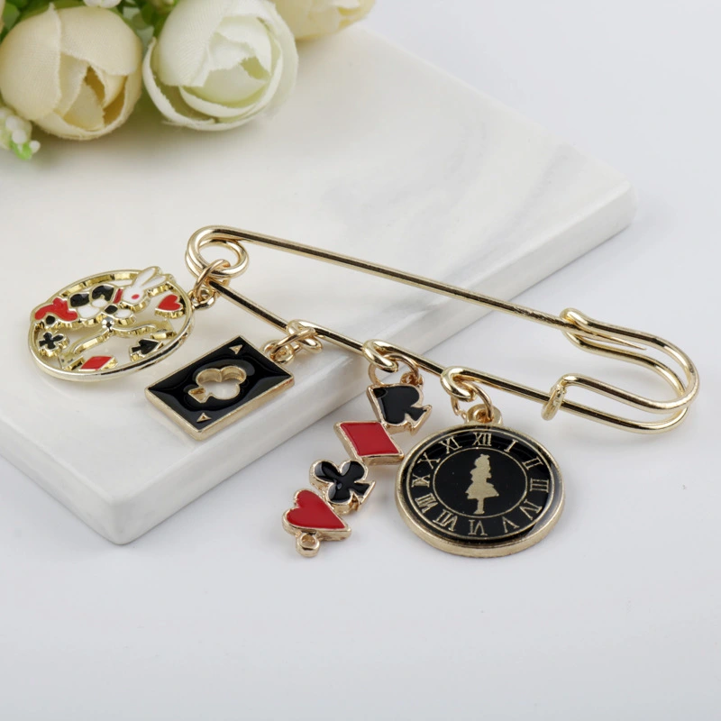 Xiaoxiangfeng brooch, flat zinc alloy jewelry, clothing and accessories, oil drip brooch, fashionable and versatile, women's oil drip detail image 2