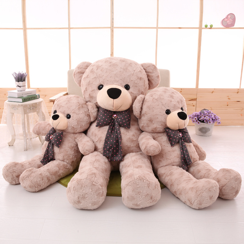 Large teddy bear plush toy figurines, cute bow tie bear sleeping pillows, wholesale birthday gifts for girls details Picture