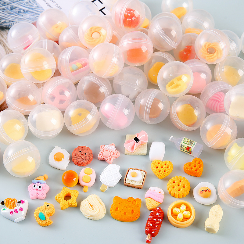 Mixed food and play gacha 1 yuan 2 yuan coin-operated gacha machine toy eggs mini transparent small gacha wholesale kindergarten gift full figure