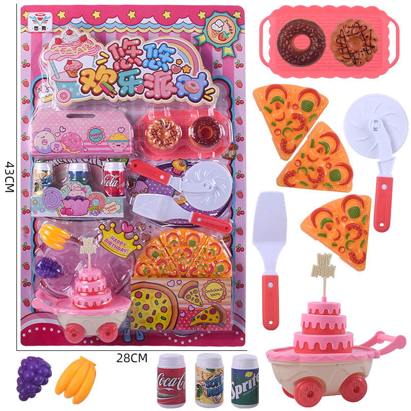 Free shipping, hanging board, kitchen tableware, afternoon tea, party, house play, desserts and pastries, children's toy sets, mixed wholesale full figure