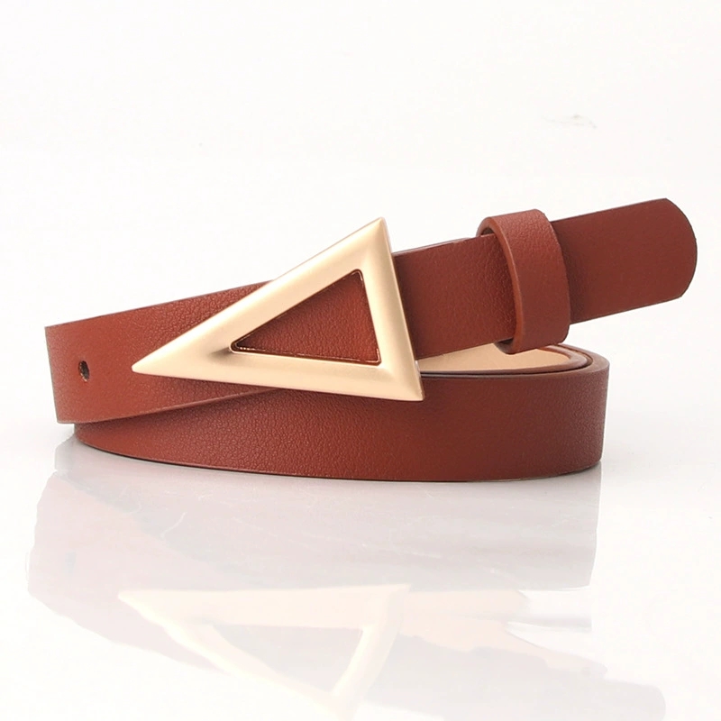 Korean-style trendy women's belt, triangular buckle belt, snap button, fashionable and versatile dress belt manufacturer details Picture