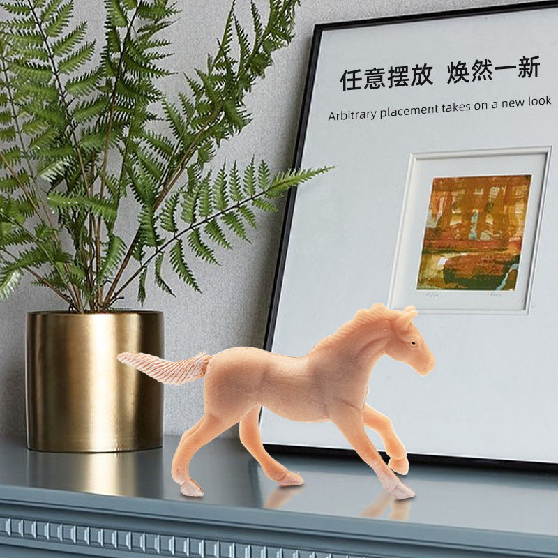 New creative, compact and portable simulation model toys for children: Wholesale of six small horse model toy sets Specification drawing