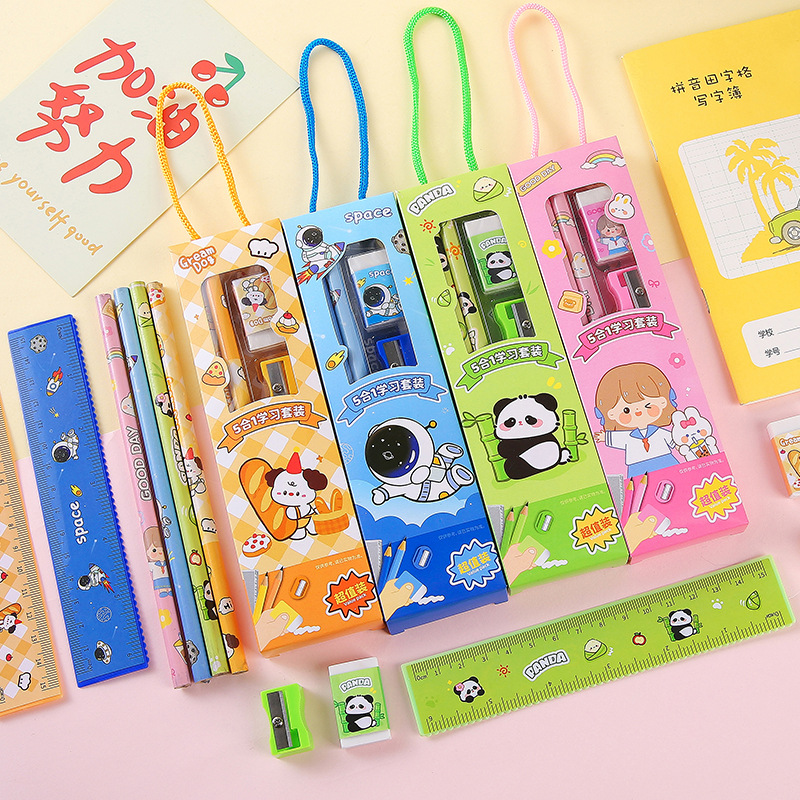 Primary school student pencil prize, Children's Day gift, kindergarten birthday souvenir, hand-held stationery set, pencil gift box details Picture
