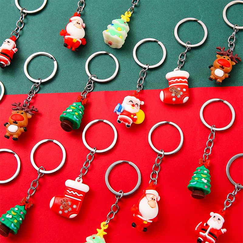 Christmas keychain pendants, creative Christmas key chains, Santa Claus Christmas tree small gifts factory wholesale details Picture