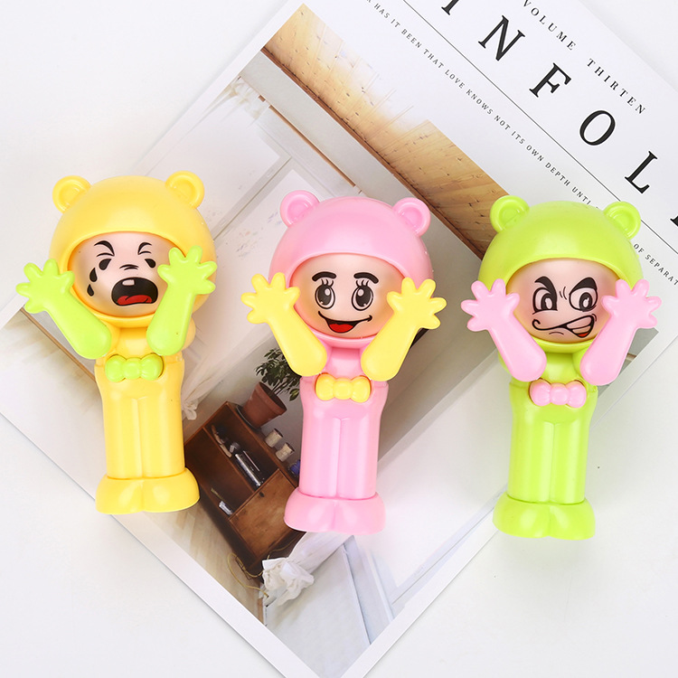 Wholesale of Douyin's same style rock-paper-scissors, face-changing dolls, children's educational toys, Happy Spin, Two-sided stones, scissors and paper Specification drawing