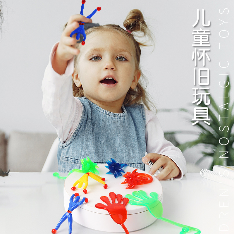 Wall-climbing spider toy, Superman Sticky Little toy, stress-relieving wall-climbing meteor hammer, palm sticky Fun Little boy toy full figure
