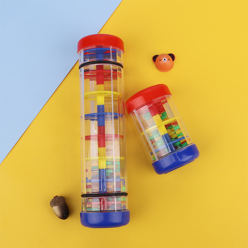 Rain sound tube, rainbow hourglass, Orff sandbox, auditory early education plastic teaching aid, hand-cranked children's rain sound tube toy Application Scenario