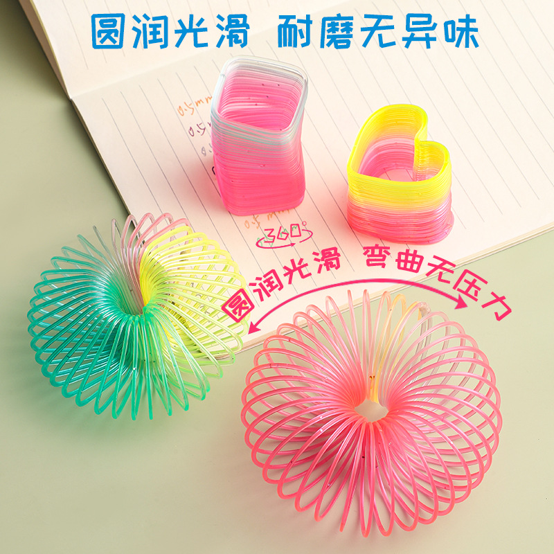 A box of 24 small, irregular-shaped rainbow rings, student toys, small gifts, wholesale push toys, kindergarten prizes Specification drawing