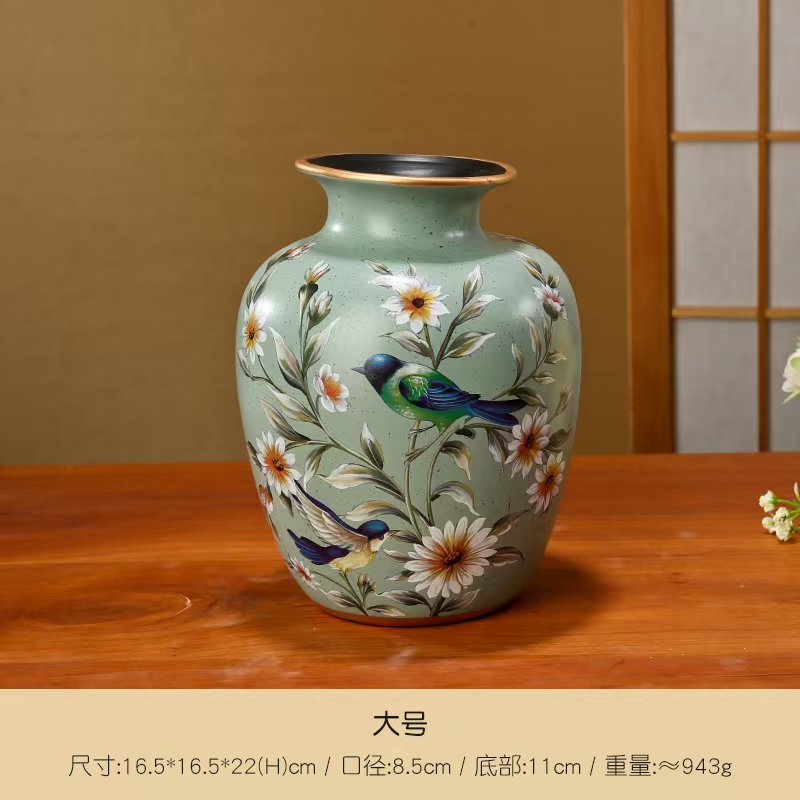 新中式创意陶瓷漆彩花瓶摆件美式客厅插花餐桌花艺桌面装饰品详情9