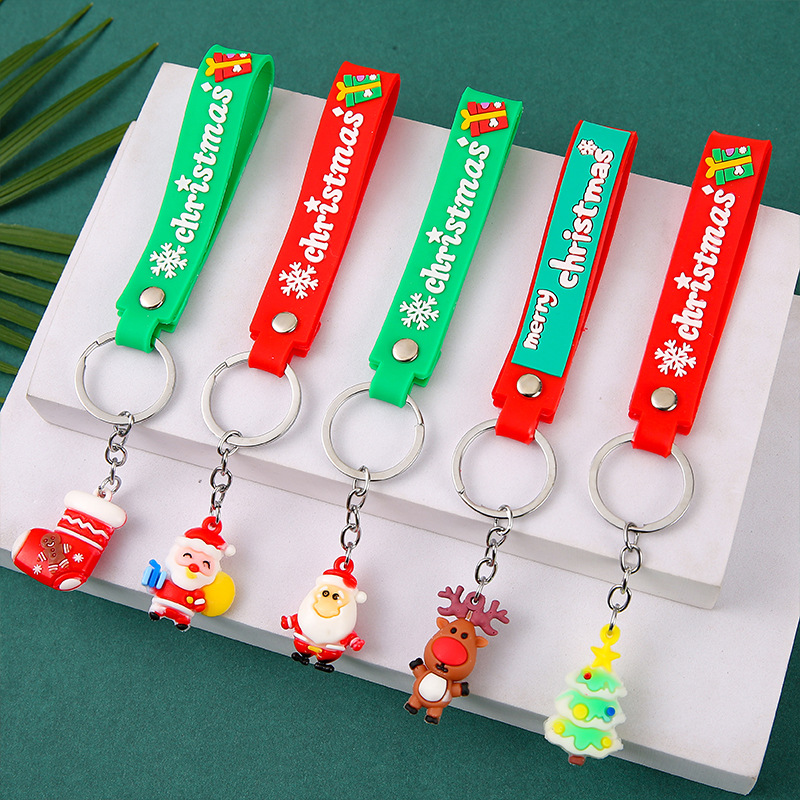 Christmas keychain pendants, creative Christmas key chains, Santa Claus Christmas tree small gifts, kindergarten prizes Application Scenario