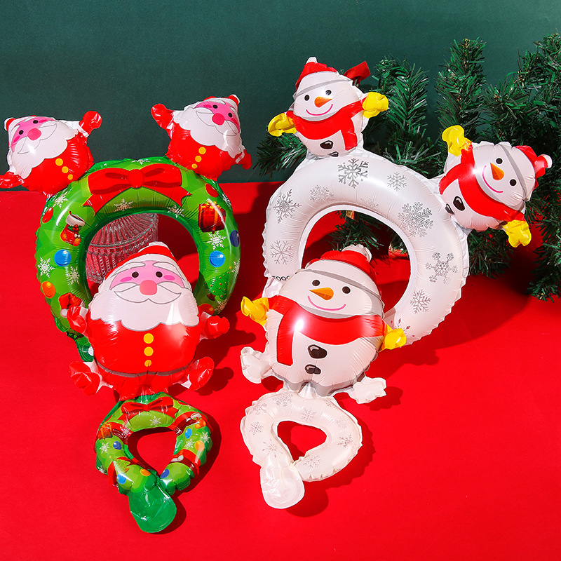 Christmas wristbands, aluminum film balloons, elderly walking sticks, reindeer snowmen, cartoon hair bands, Christmas activities, kindergarten prizes Application Scenario