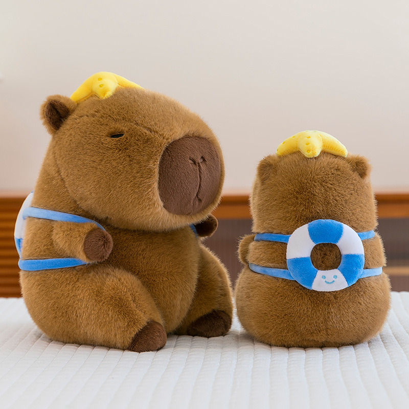 New cross-border seaside summer coconut tree backpack, Kapipala plush toy, swimming ring, capybara doll as a gift for girls Application Scenario