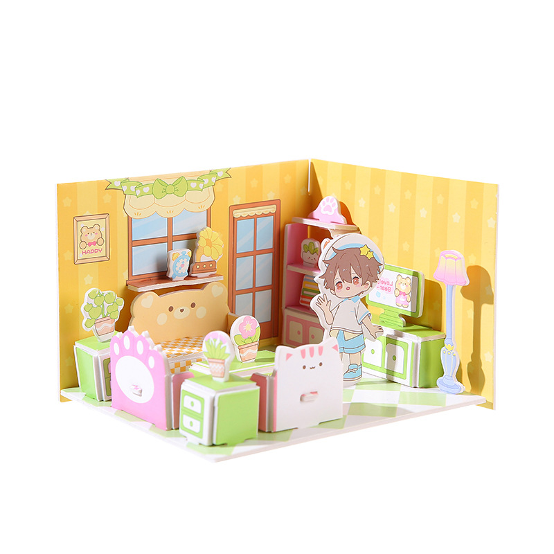 Children's 3d stereoscopic jigsaw puzzle, quiet book toy house, princess building block jigsaw puzzle, boys' and girls' handmade DIY small house Application Scenario