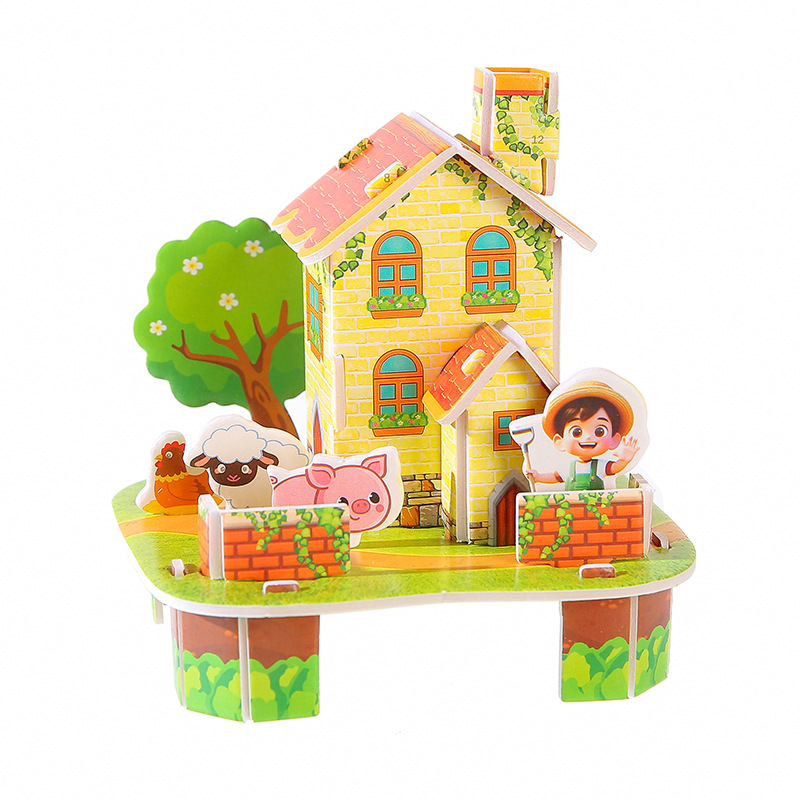 Creative 3D jigsaw puzzles, student cartoon DIY handicrafts, early education and educational toys for children aged 3-6, wholesale gifts Item Picture