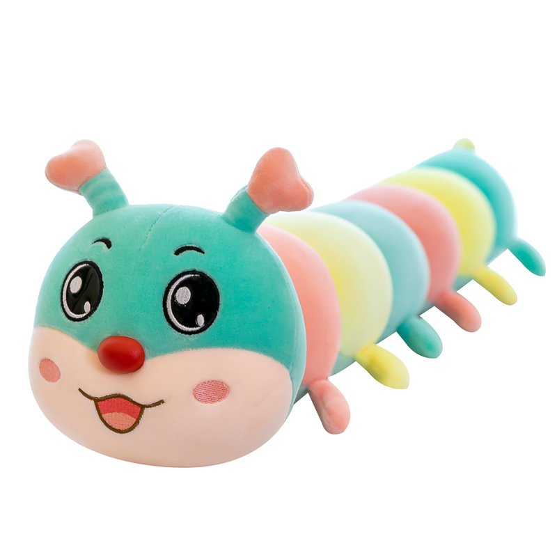 New plush toy, children's doll, creative gift, birthday present, heart-shaped caterpillar plush pillow, long strip throw pillow Item Picture