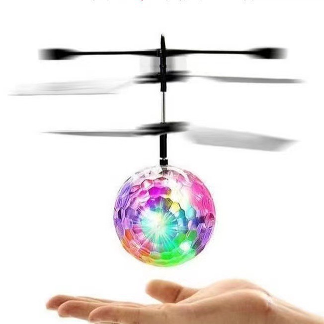 Induction aircraft gesture remote control luminous suspended seven-color crystal ball children's toy factory direct sales at night market Item Picture