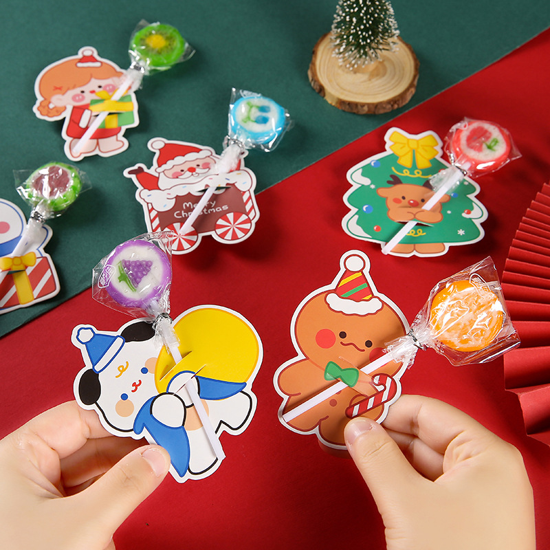 Cute candy decoration card, children's ins cartoon lollipop insert card, high appearance level student back-to-school season small gift full figure